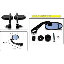 AOW Handle Bar End Side Mirror Rear View Ovel Mirror for Honda CB Twister (Set of 2)-16