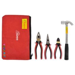 Globus 818 1 Pc Steel Plier, Long Nose Plier, Diagonal Plier &a; 1 LBS Hammer Hand Tool Set with Bag-17