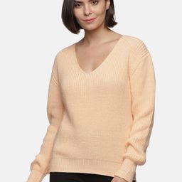 HERE&NOW Women Ribbed Cotton Pullover-image-89