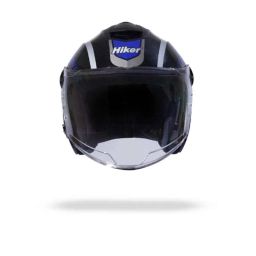 Hiker Flash Pro Max HD4 ABS Black &a; Blue Gloss Half Face Motorcycle Helmet, Size: Small-35