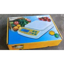 generic SF-400A 10kg PVC Wide Digital LCD Backlit Display White Food Weighing Scale with AA Batteries image 4