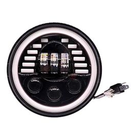 AllExtreme Ex7Hnl1 7 inch Round White Led Headlight With Hi/Low Beam Amber &a; White Angel Eye Lamp Compatible With Royal Enfield Bullet, Harley Davidson Jeep Wrangler (75W)-picture-33