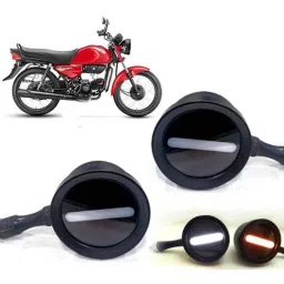 Auto Pearl 2 Pcs 12V Black Bike Front LED Indicator Light Set for Hero HF Dawn, F106-picture-18