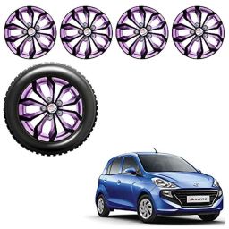 Auto Pearl 4 Pcs 14 inch Black Voilet ABS Press Type Hubcap Wheel Cover Set with Retention Ring for Hyundai Santro2018SportsA-image-73