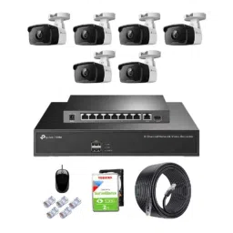 TP-Link VIGI C340I 4MP Outdoor Network IP Combo Kit with 8 Channel NVR, 6 Cameras, 10 Port POE Switch, 2TB HDD, D-LINK 100M LAN Cable &a; Connectors-picture-37