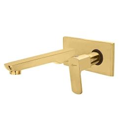 Aquieen Luxury Series Brass Gold Wall Mounted Basin Pillar Tap with Provision for Cold Water-picture-18