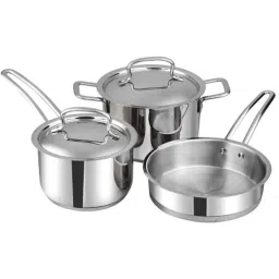 Vinod 3 Pcs Stainless Steel Induction Friendly Classique Deluxe Cookware Set, DLXCLA3 (Pack of 3)-11