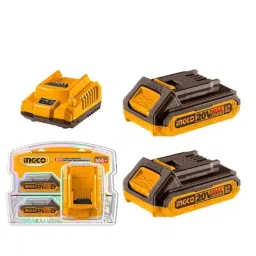 Ingco P20S 20V Lithium-ion 2 Pcs Battery &a; Charger Kit, FBCPK1222-39