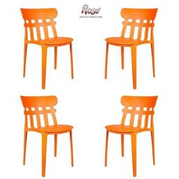 Rose Aux 41x44x81cm Orange Medium Back Plastic Chair (Pack of 4)-picture-13