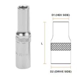Groz 8mm 1/4 inch Drive Hex Deep Socket, SKT/H/1-4/8D/UG-picture-24