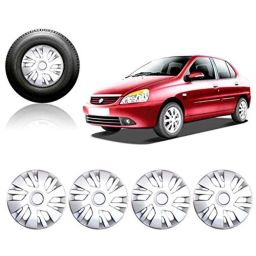 Auto Pearl 4 Pcs 14 inch Blue &a; Silver Full Caps Wheel Cover Set for TATA Indigo-image-8