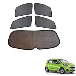 Kozdiko 4 Pcs Black Car Half Magnetic Sunshade Set with Dicky Curtain for Chevrolet Beat-picture-19