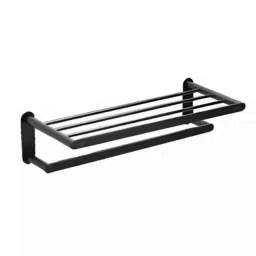 Cera Curve Brass Matte Black Wall Mount Towel Rack 600mm, F5011101MB-picture-0