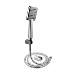 IRIS 3 Pcs Brass Chrome Finish Square Hand Shower, 1.5m Stainless Steel Tube &a; Hook Set-image-33