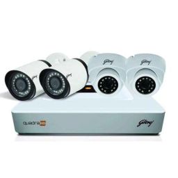Godrej SeeThru 1080P Full HD White CCTV Camera Kit with 2Dome 2Bullet Camera DVR and 1 TB Hard disk, Quadra2D2B1080-29