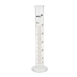 ABGIL 50ml Borosilicate Glass Round Base Cylinder Graduated Single Metric Scale with Pour Out, ABG1170-45