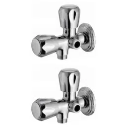 Drizzle Conty 2 Pcs 2 in 1 Brass Chrome Finish Silver Angle Valve Set, AAC2IN1CONTI2-33