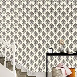 Asian Paints S105XF74A15 EzyCR8 45x300cm Paper Grey Ornate Victorian Water Resistant Self Adhesive Wallpaper, HPCA24383-picture-35