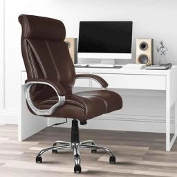 Rose Kruz 56x56x127cm Leatherette Brown High Back Executive Chair-image-100