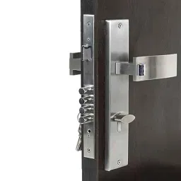 Handle Waala Vespa-OSK 10 inch 60mm Stainless Steel Silver Cylindrical Plate One Side Key Mortise Door Lock Set-image-51