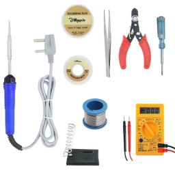 Hillgrove HGCM417M1 25W Flat Tip Mobile Soldering Iron Equipment Tool Kit, Digital Multimeter &a; Line Tester Combo, HGCM716-0