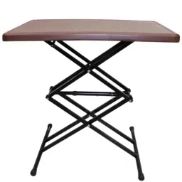 Ciplaplast 64x45x7cm Plastic Brown Height Adjustable Top Folding Rectangular Table-3
