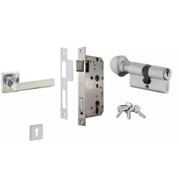 Dorset ML Series Fabio 60mm Stainless Steel Door Handle Lock Set with Knob &a; Key (Pack of 3)-picture-7