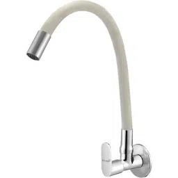 Prestige Ocean Brass Chrome Finish White Flexible Sink Cock with Wall Flange-picture-33