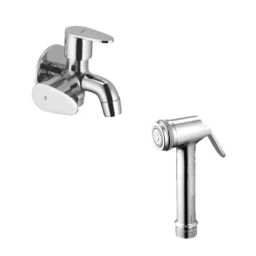 IRIS Brass Health Faucet &a; Prime Two-in-One Bib Cock Tap Combo-48