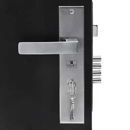 Handle Waala LB10001-OSK 10 inch 60mm Stainless Steel Silver Cylindrical Plate One Side Key Mortise Door Lock Set-picture-2