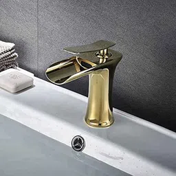 InArt WZS-6009 Brass Golden Deck Mount Single Lever Basin Mixer Tap for Bathroom, INA-338-picture-3