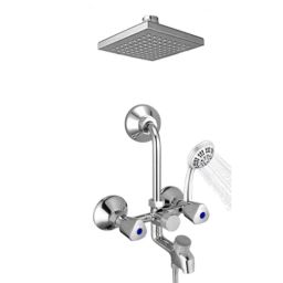 Mayur Ocich Trio 2 Pcs Brass 3 In 1 Wall Mixer Set with 6 inch Rain &a; 5 Flow Handshower-image-96