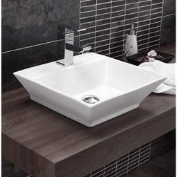 Bassino 40.6x40.6x13cm Ceramic White Wall Hung Wash Basin-image-13