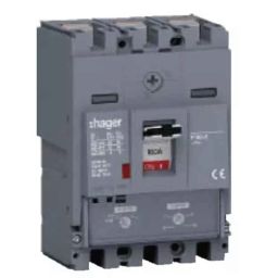 Hager H3+ 50kA 100A P160 Four Pole MCCB with Thermal Magnetic Release, HMS101DR-34