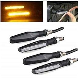 Meenu Arts 4X Flowing/Running Universal Motorcycle Motorbike LED Turn Signal Indicators Lights Universal for All Bikes t-8-18
