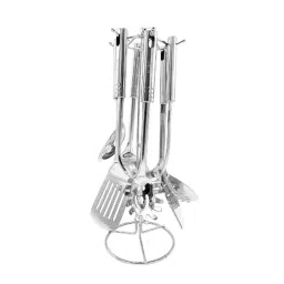 iLife 7 Pcs Stainless Steel Kitchen Utensils Cookware Set with Storage Stand Rack-image-62
