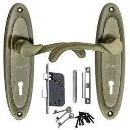 ATOM 7 inch Brass &a; Iron Brass Antique Finish Mortise Door Lock Set, MH-412-KY-BA-image-72