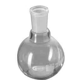 Glassco 25ml White Printing 3.3 Boro Glass Round Bottom Single Neck Flask with Joint, 057.470.55 (Pack of 2)-32