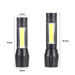 RSCT Lithium-Ion Black Rechargeable LED Flashlight Mini Torch with COB Light image 5