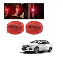 Kozdiko 4 Pcs Waterproof Wireless Car Door Red Warning Light Indicator Set with 5 LED &a; Free Batteries for Honda City 2017-picture-24