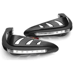 Meenu Arts Motorcycle Handguards with Led Light for 7/8 inch Grips - 300 * 140 * 110Mm (Black) for Royal Enfield Himalayan-17