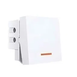 Hager Insysta 32A 1 Way 2 Module Glossy White Double Pole Switch with LED, WSNSW92-4