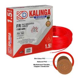 Kalinga Diamond 90m 1.5 Sqmm Red FR PVC Housing Wire-image-68