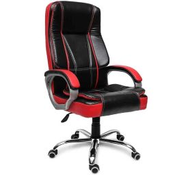 Chair Garage PU Leatherette Black &a; Red Adjustable Height Office Chair with Back Support, CG153-image-69