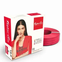 Fybros 10 Sqmm 90m Red Single Core FR PVC Insulated Multistrands Industrial Cable, FWC1007-picture-14