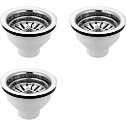 Spazio 4 inch Stainless Steel Chrome Finish Sink Waste Coupling (Pack of 3)-picture-7