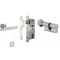 Dorset ML Series Fabio 70mm Stainless Steel Silver Chrome Finish Door Handle Lock Set with Coin &a; Knob-picture-29