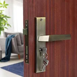 Voltizi Sana 10 inch Stainless Steel Antique Brass Finish Both Side Key Cylindrical Plate Mortise Door Lock Handle Set with 3 Keys-image-28