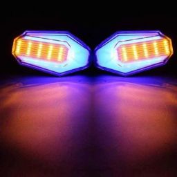 A4S Orange &a; Blue Dual Color Front, Side, Rear U Shape Indicator Light for Hero Super Splendor, ASTLO92 (Pack of 4) image 2