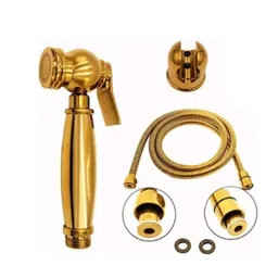 ZAP Ultra ZX 8877 Stainless Steel Gold Wall Mounted Health Faucet with Tube &a; Holder-14